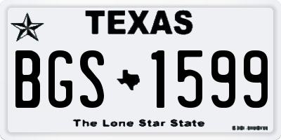 TX license plate BGS1599