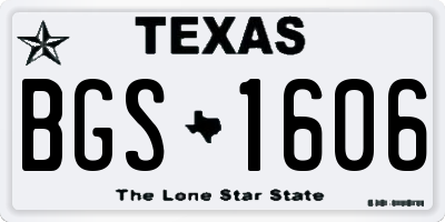 TX license plate BGS1606