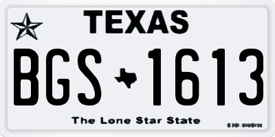 TX license plate BGS1613