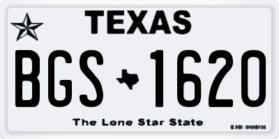 TX license plate BGS1620