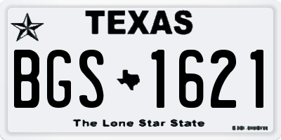 TX license plate BGS1621