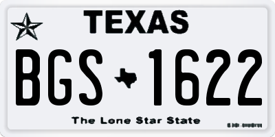 TX license plate BGS1622