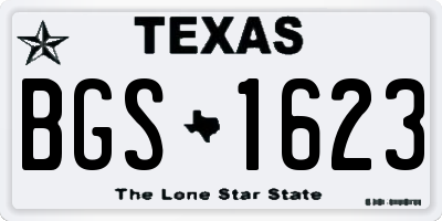 TX license plate BGS1623