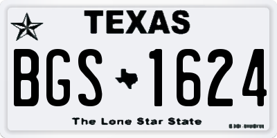 TX license plate BGS1624