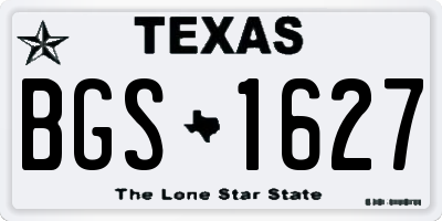 TX license plate BGS1627
