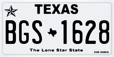 TX license plate BGS1628