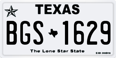 TX license plate BGS1629