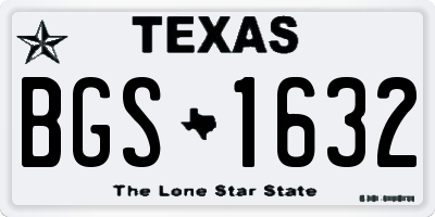 TX license plate BGS1632