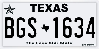 TX license plate BGS1634
