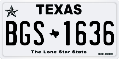 TX license plate BGS1636