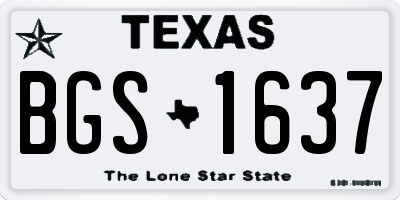 TX license plate BGS1637