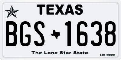 TX license plate BGS1638