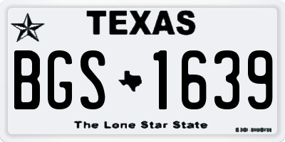 TX license plate BGS1639