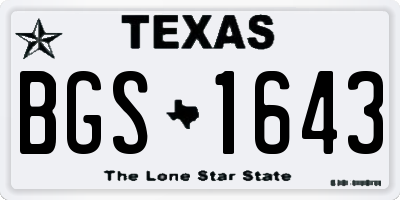 TX license plate BGS1643