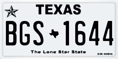 TX license plate BGS1644