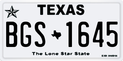TX license plate BGS1645