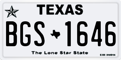 TX license plate BGS1646