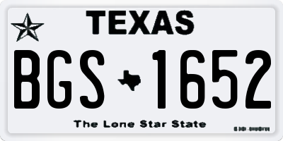 TX license plate BGS1652