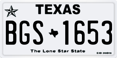 TX license plate BGS1653