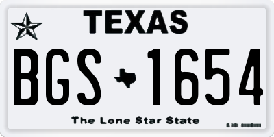 TX license plate BGS1654