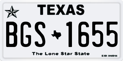 TX license plate BGS1655