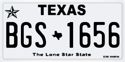 TX license plate BGS1656