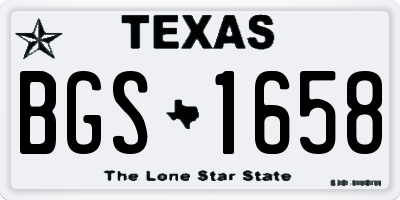 TX license plate BGS1658