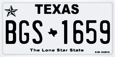 TX license plate BGS1659