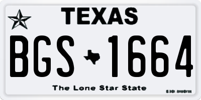 TX license plate BGS1664