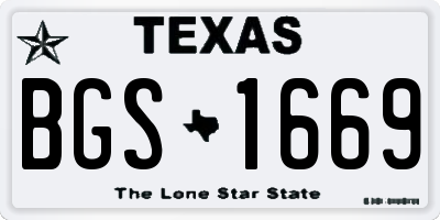 TX license plate BGS1669