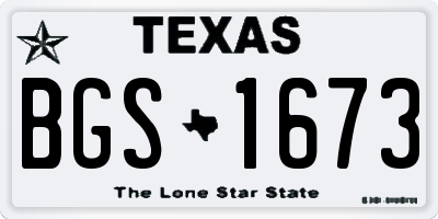 TX license plate BGS1673