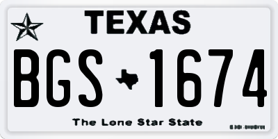 TX license plate BGS1674