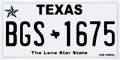 TX license plate BGS1675
