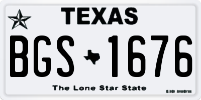 TX license plate BGS1676
