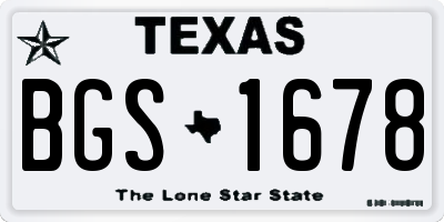 TX license plate BGS1678