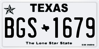 TX license plate BGS1679