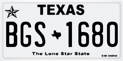 TX license plate BGS1680