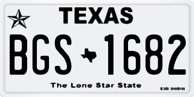 TX license plate BGS1682