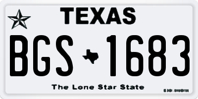 TX license plate BGS1683