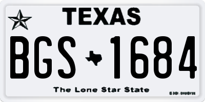 TX license plate BGS1684