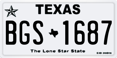 TX license plate BGS1687
