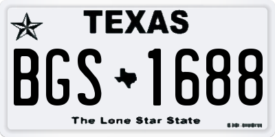 TX license plate BGS1688