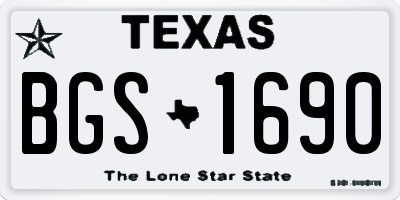 TX license plate BGS1690