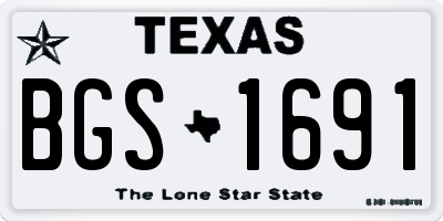 TX license plate BGS1691