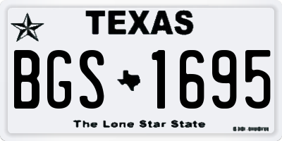 TX license plate BGS1695