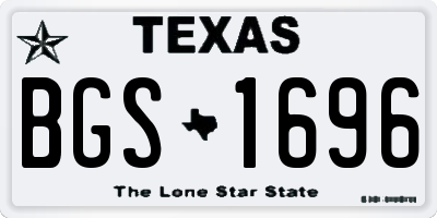 TX license plate BGS1696