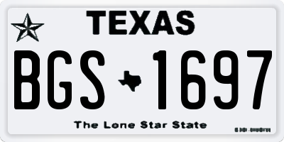 TX license plate BGS1697