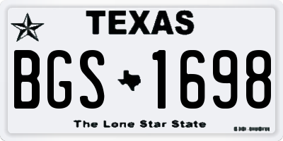 TX license plate BGS1698