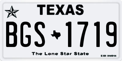 TX license plate BGS1719