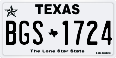 TX license plate BGS1724